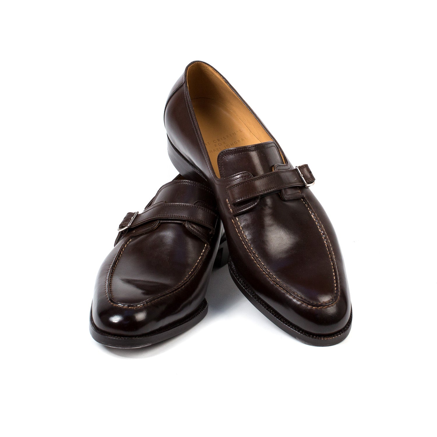 Loafer "Dress-Buckle" aus dunkelbraunem Kalbsleder - reine Handarbeit